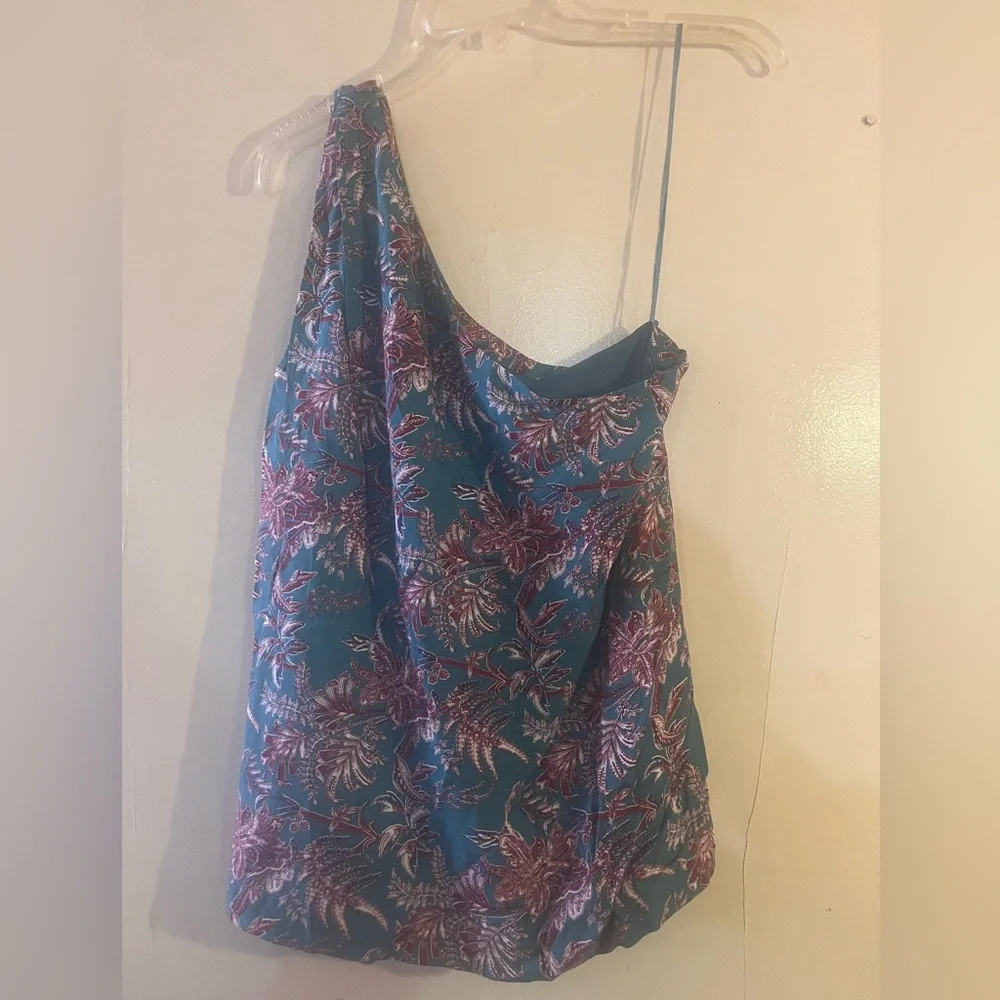 NWT Ann Taylor LOFT Pleated Shoulder Iris One Shoulder SIZE M - Picture 4 of 9